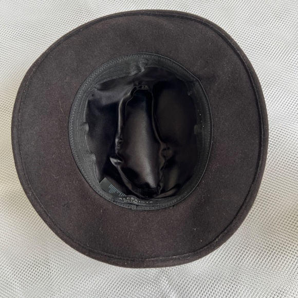 All Saints Hat Black Wide Brim Wool Bronson Fedora Size M/L - Picture 9 of 10